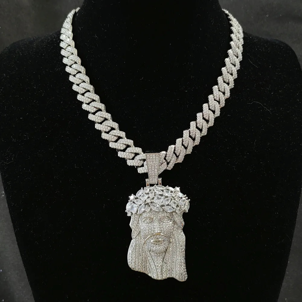 Iced Out Jesus Piece - 14MM Cuban Chain
