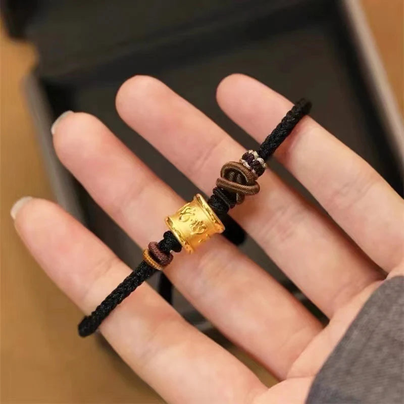 100% Genuine 24K Yellow Gold - 3D Six Sutra Bracelet