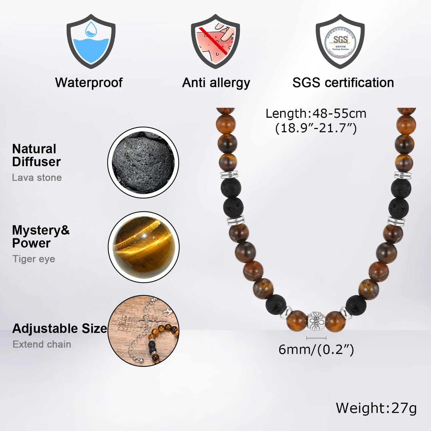 Tiger Eye & Lava Beads