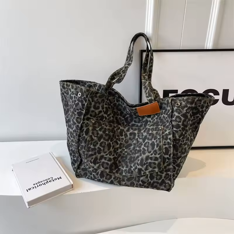 leopard vintage tote