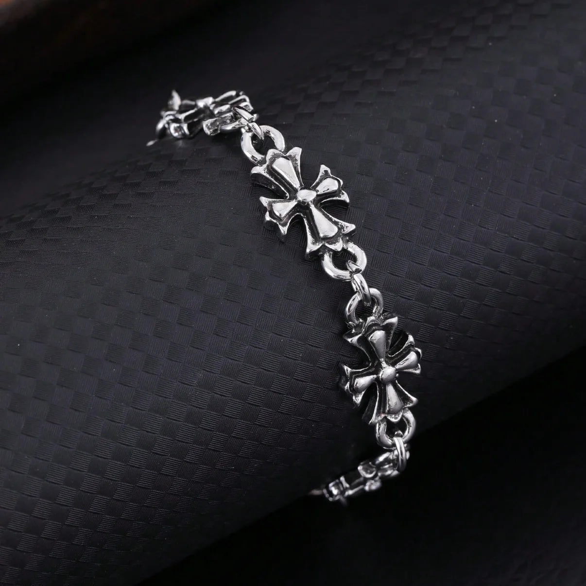 Royal Chrome Cross Bracelet