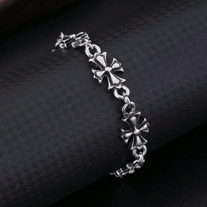 Royal Chrome Cross Bracelet