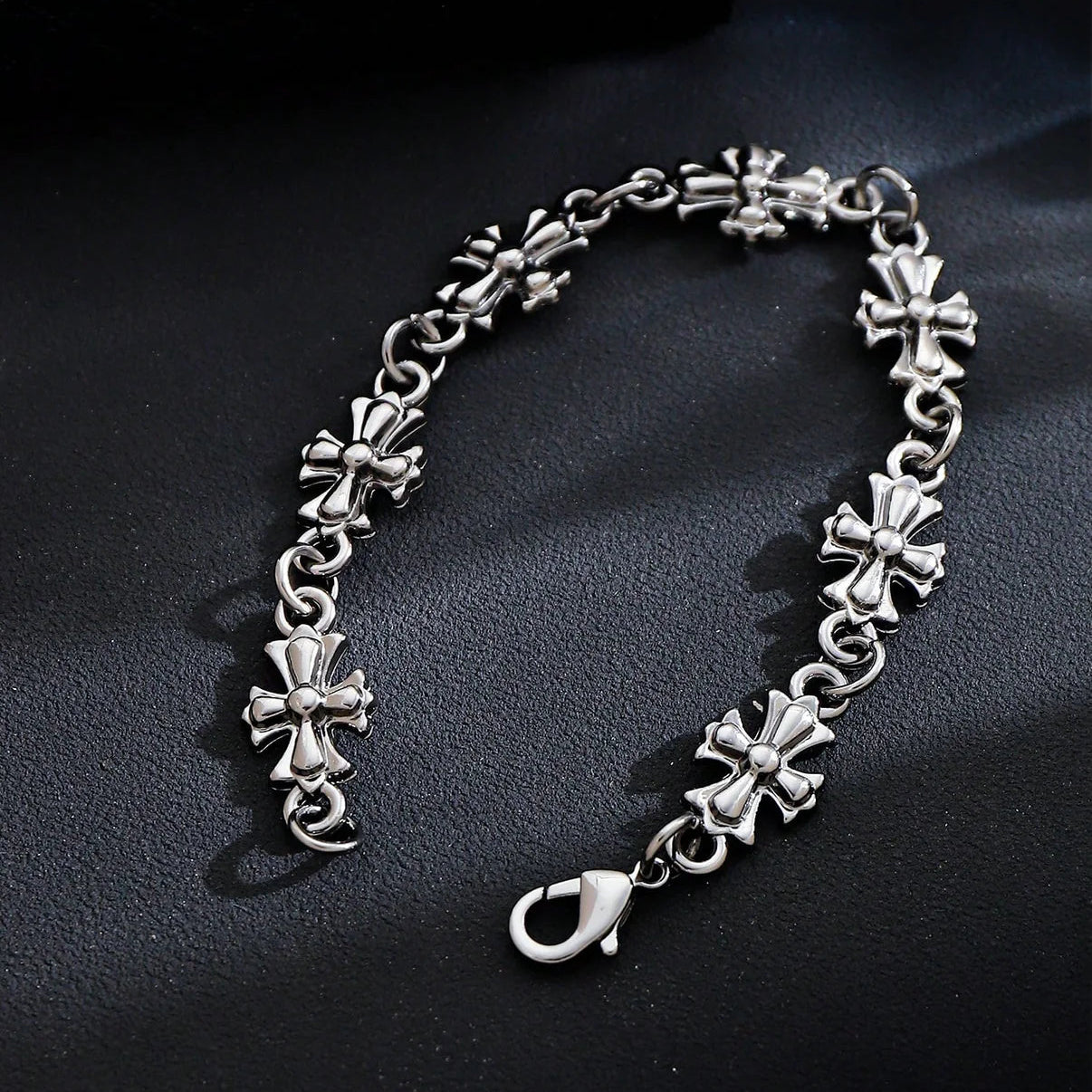 Royal Chrome Cross Bracelet