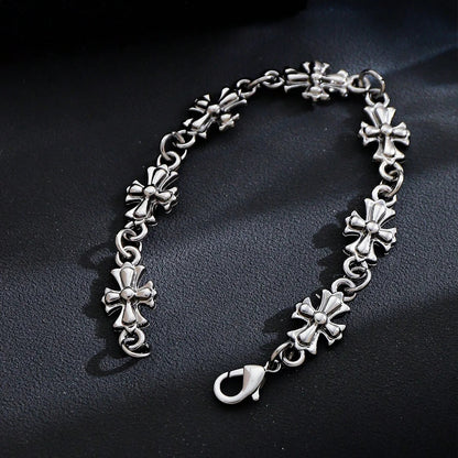 Royal Chrome Cross Bracelet