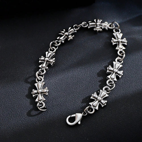 Royal Chrome Cross Bracelet