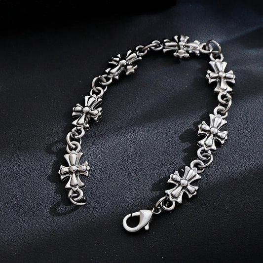 Royal Chrome Cross Bracelet