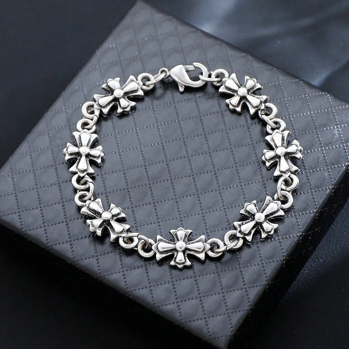 Royal Chrome Cross Bracelet