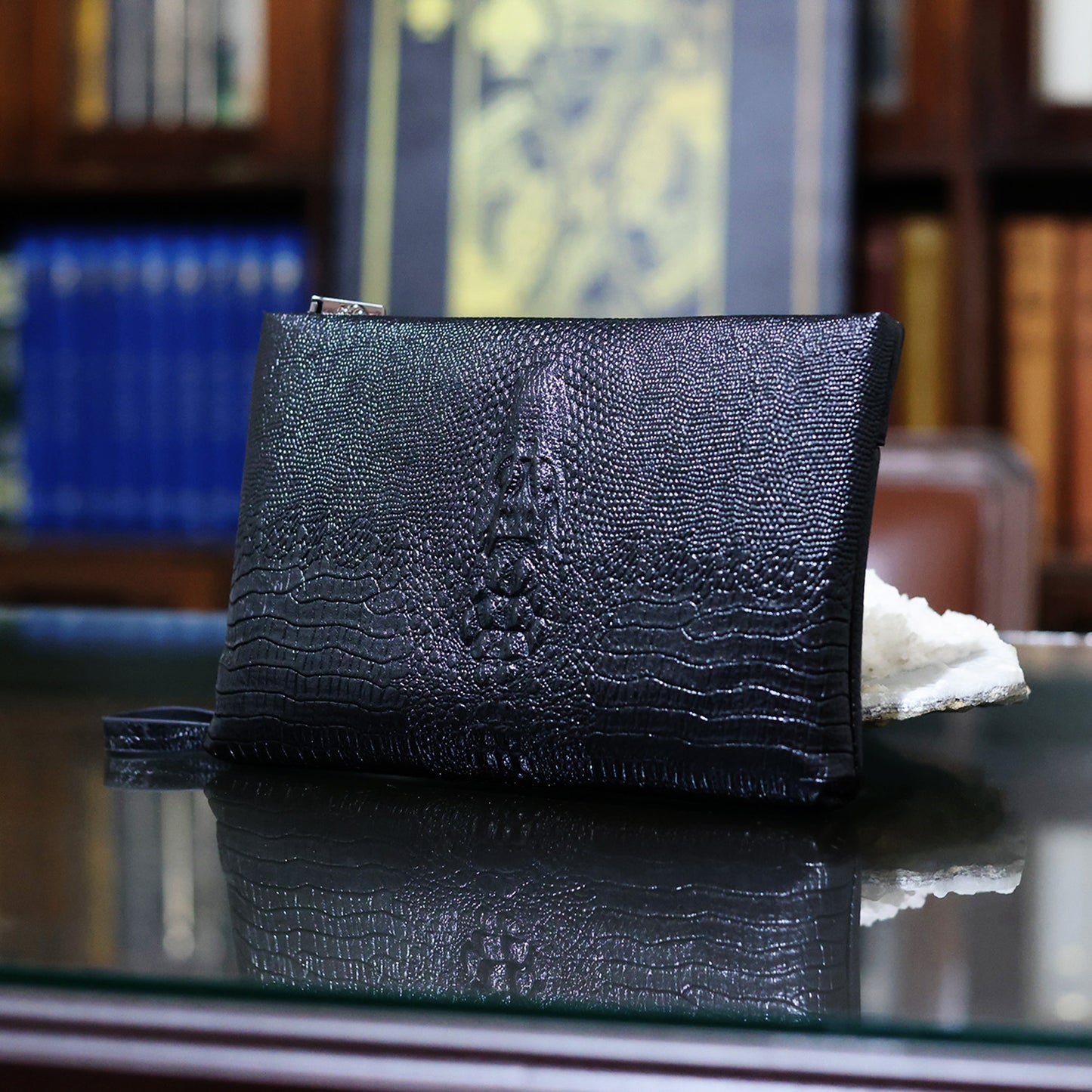 Crocodile Clutch – Embossed Leather Bag