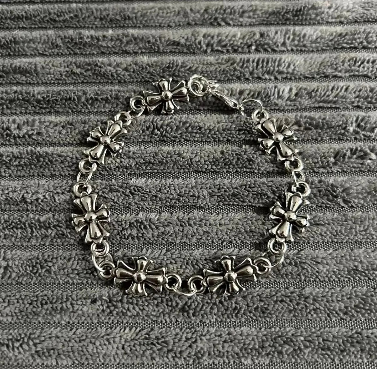 Royal Chrome Cross Bracelet