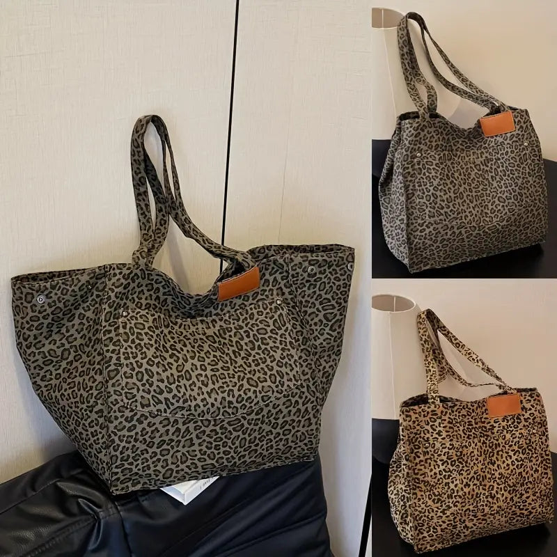 leopard vintage tote