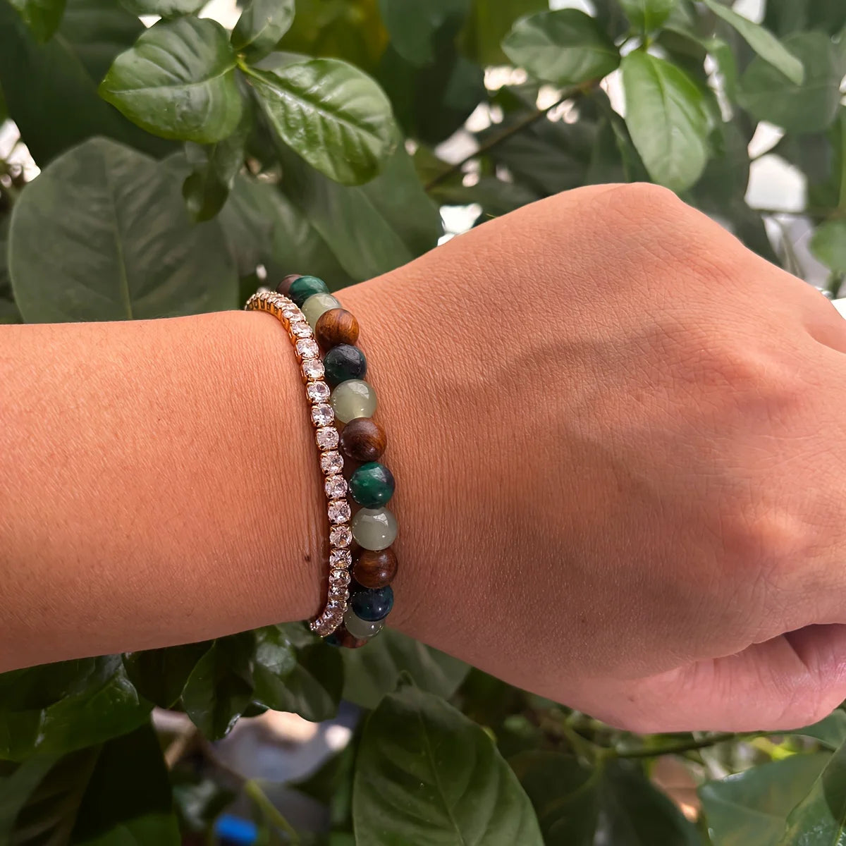 Money Bracelet – Green Aventurine & Tiger Eye