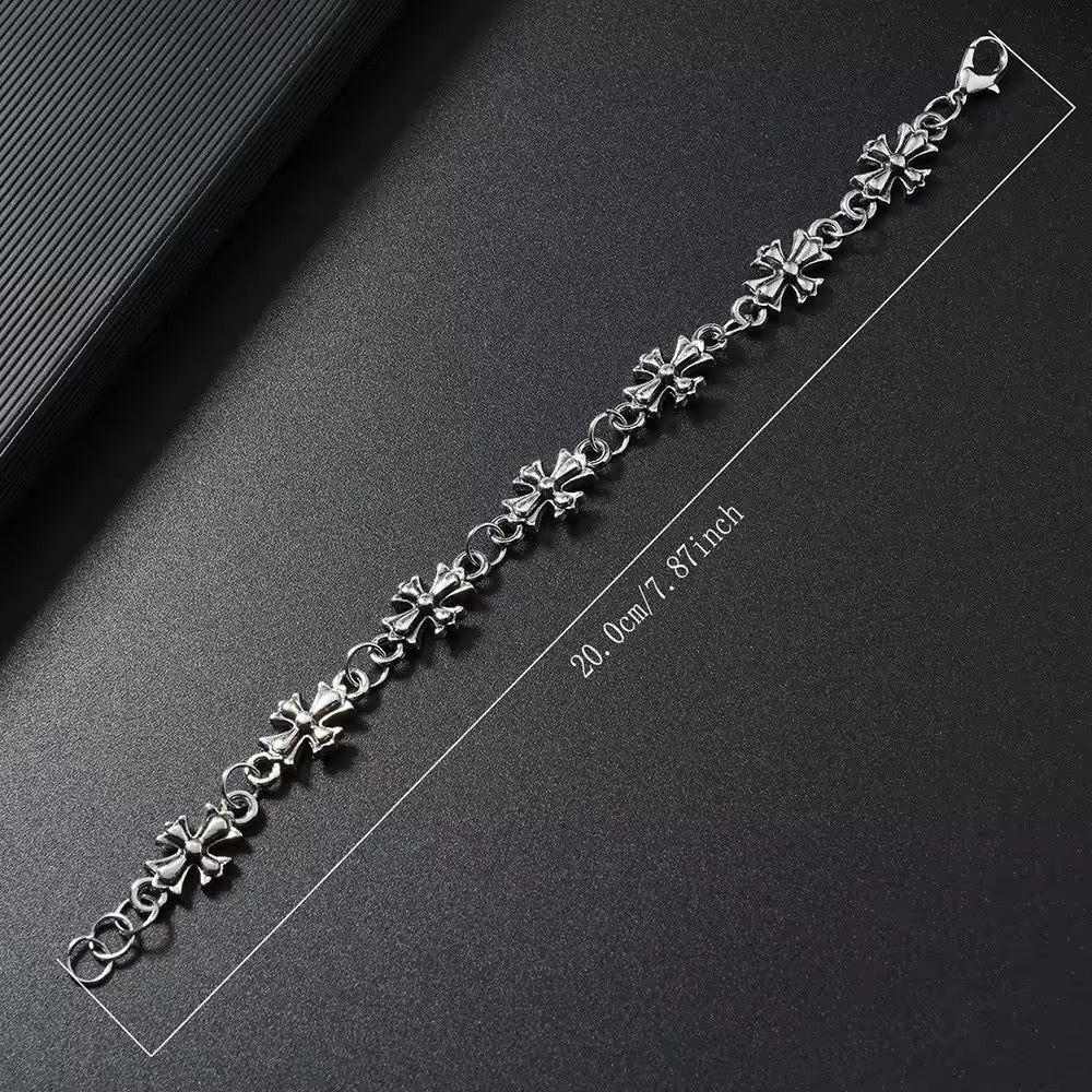 Royal Chrome Cross Bracelet