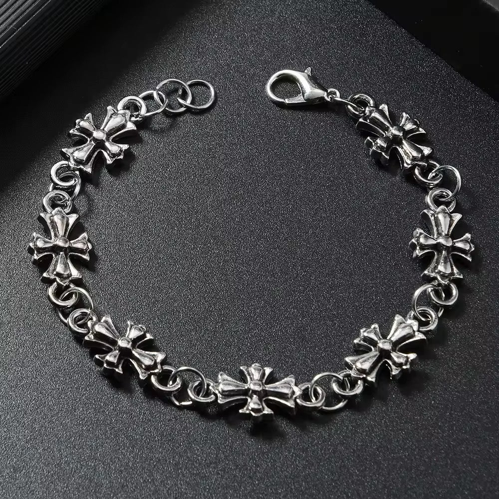 Royal Chrome Cross Bracelet