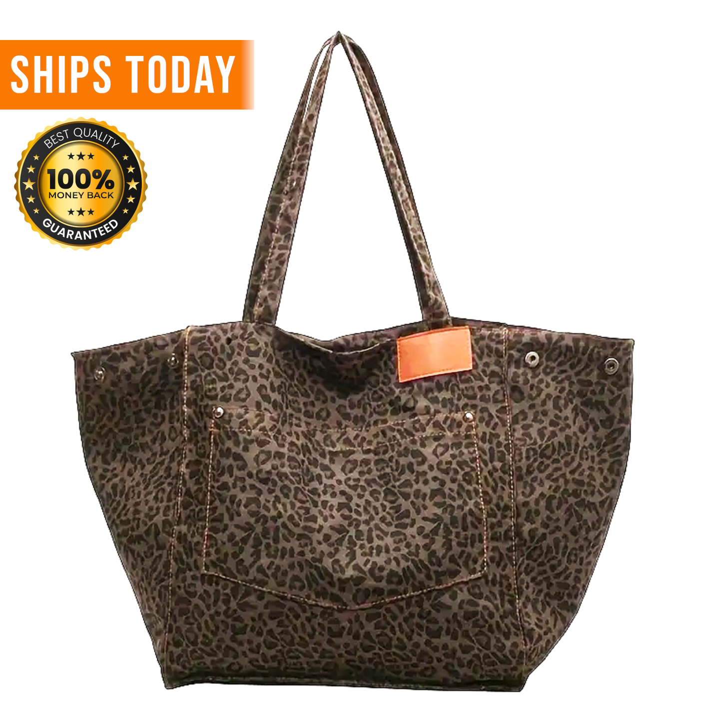 leopard vintage tote