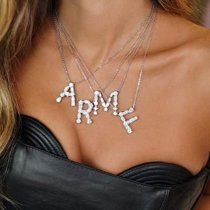 Moissanite Initial Necklace