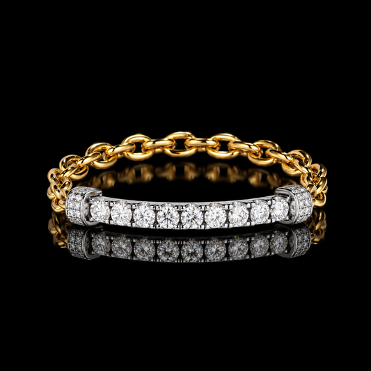 Diamant & Chain Bracelet - 925 Sterling Silver