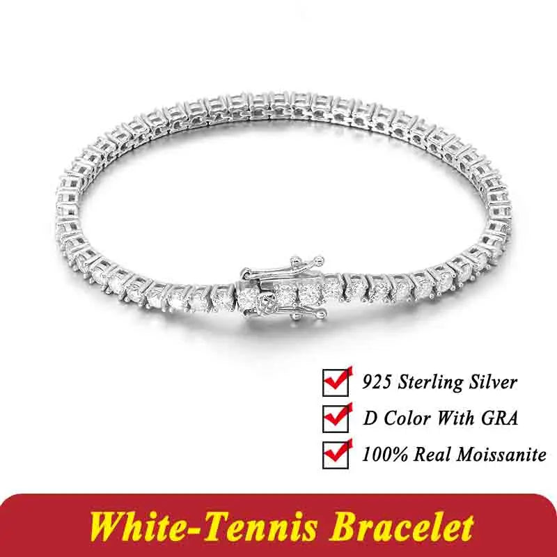 Moisssanite Tennis Bracelet - 925 Sterling Silver