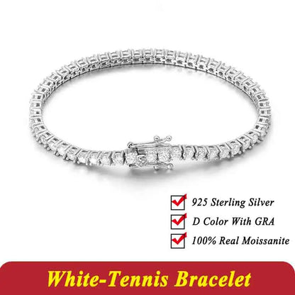 Moisssanite Tennis Bracelet - 925 Sterling Silver