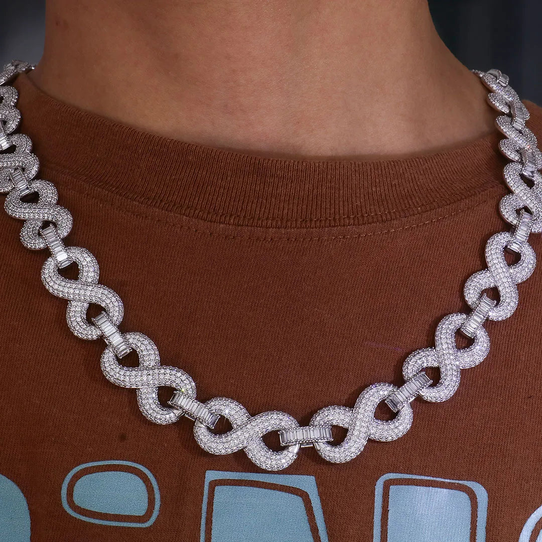 925 Sliver 15mm Infiniti Chain - Lab Diamond