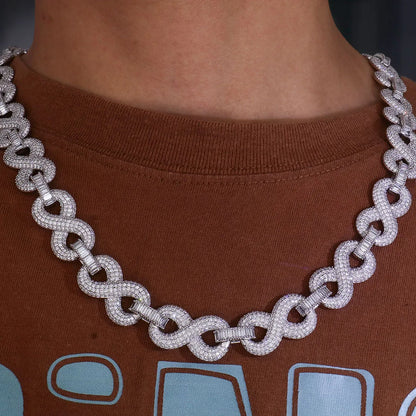 925 Sliver 15mm Infiniti Chain - Lab Diamond