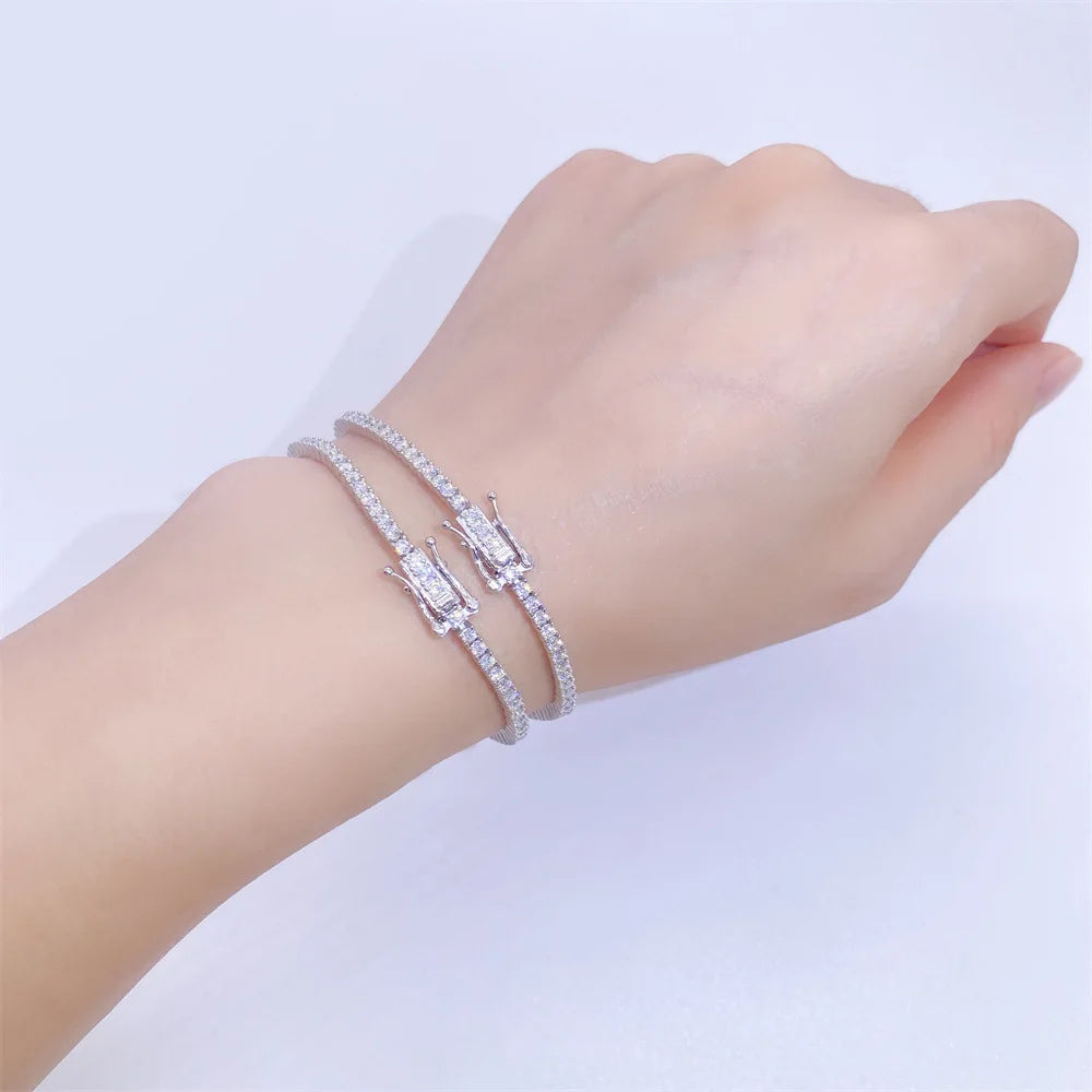 Moisssanite Tennis Bracelet - 925 Sterling Silver