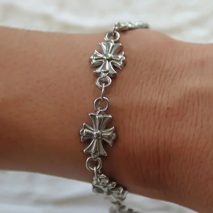 Royal Chrome Cross Bracelet