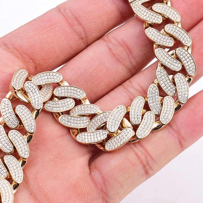 Solid Gold 15mm Cuban Link Bracelet