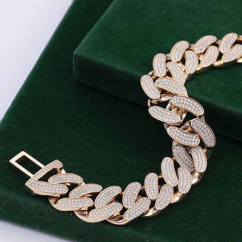 Solid Gold 15mm Cuban Link Bracelet
