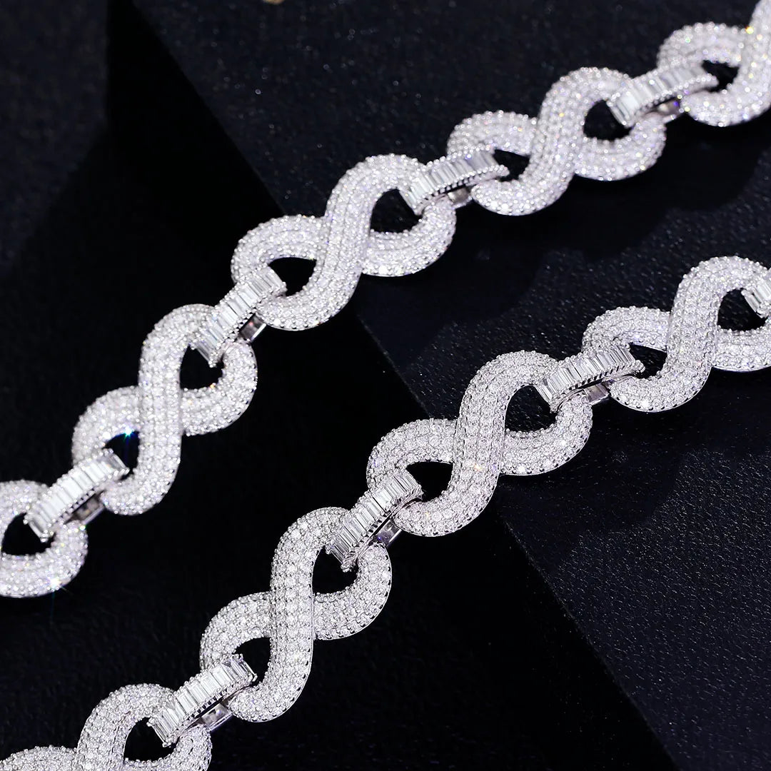 925 Sliver 15mm Infiniti Chain - Lab Diamond