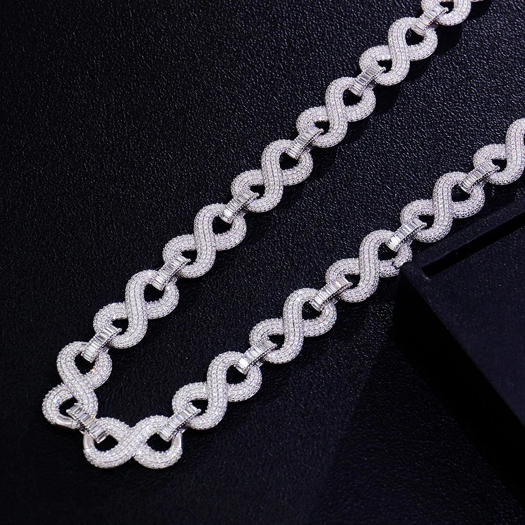 925 Sliver 15mm Infiniti Chain - Lab Diamond
