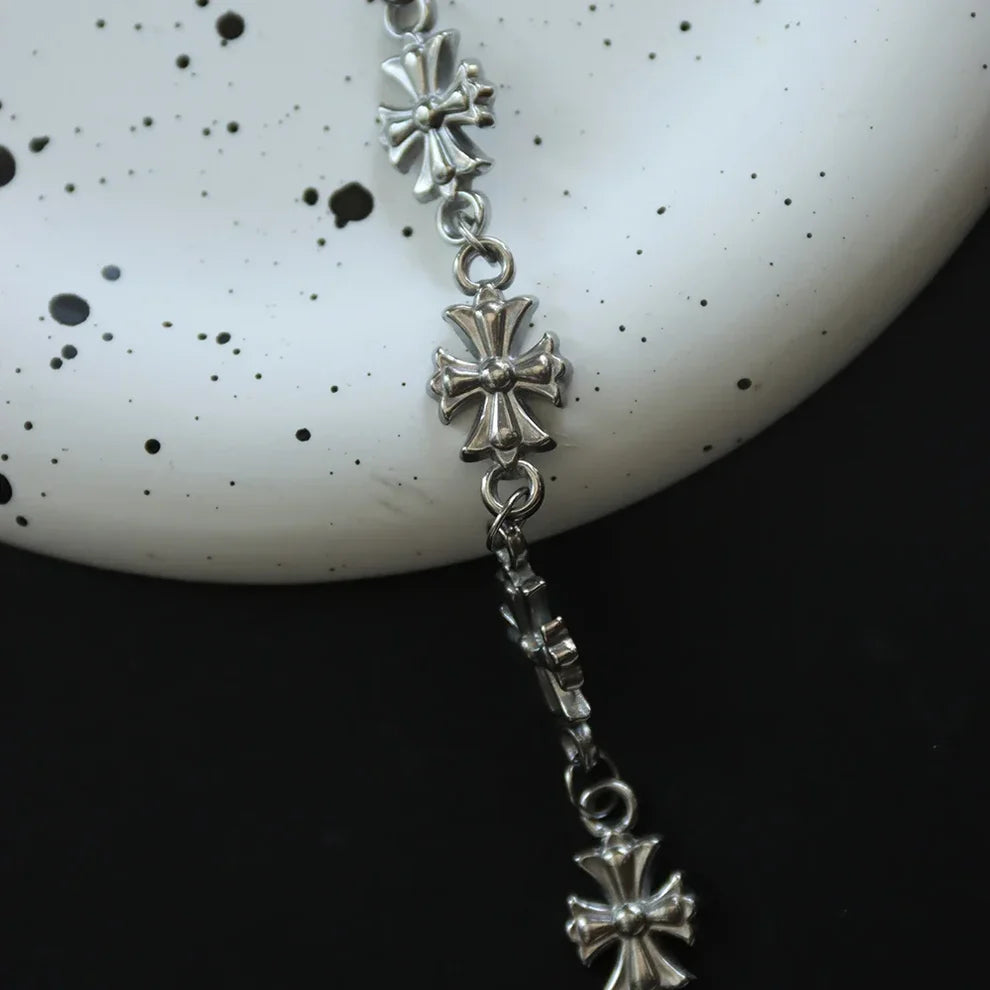 Royal Chrome Cross Bracelet