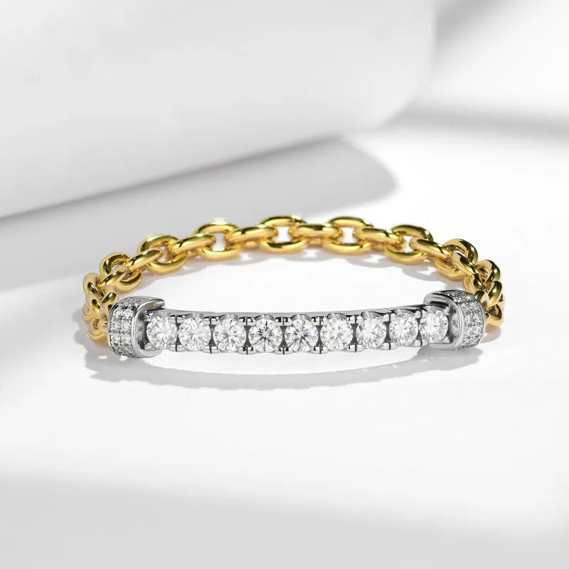 Diamant & Chain Bracelet - 925 Sterling Silver