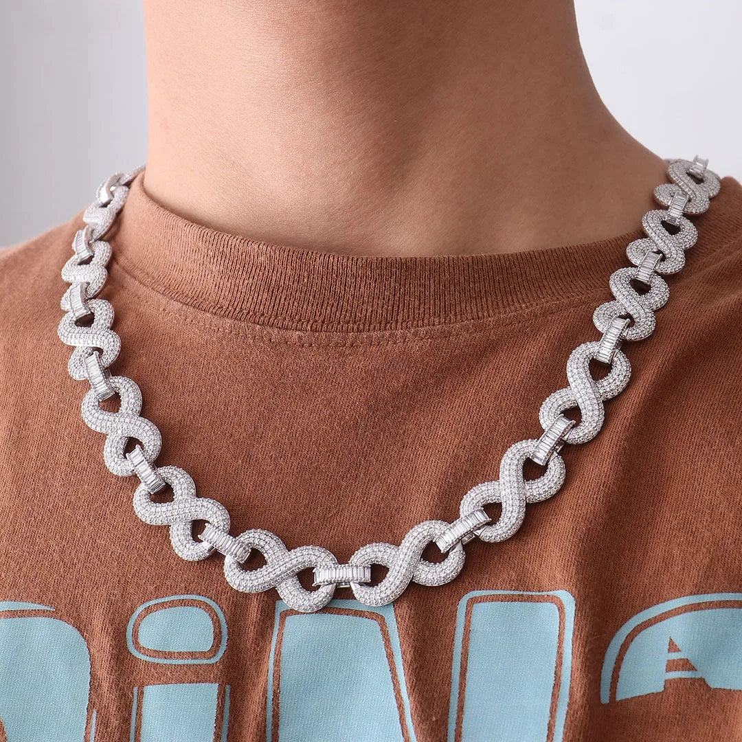 925 Sliver 15mm Infiniti Chain - Lab Diamond