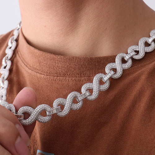 925 Sliver 15mm Infiniti Chain - Lab Diamond