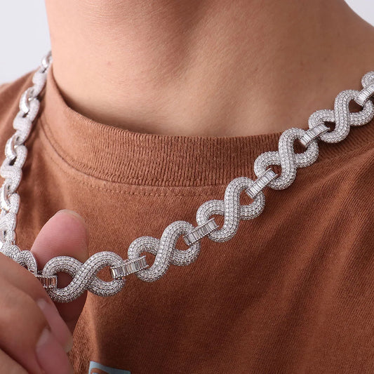 925 Sliver 15mm Infiniti Chain - Lab Diamond