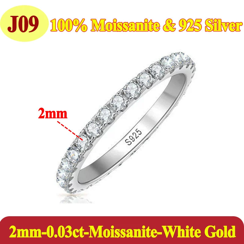 Moissanite Rings - 925 Sterling Silver
