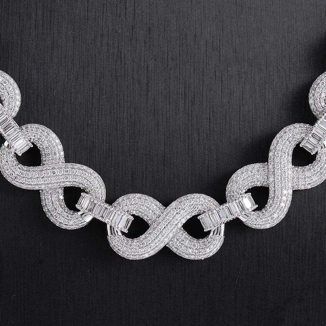 925 Sliver 15mm Infiniti Chain - Lab Diamond