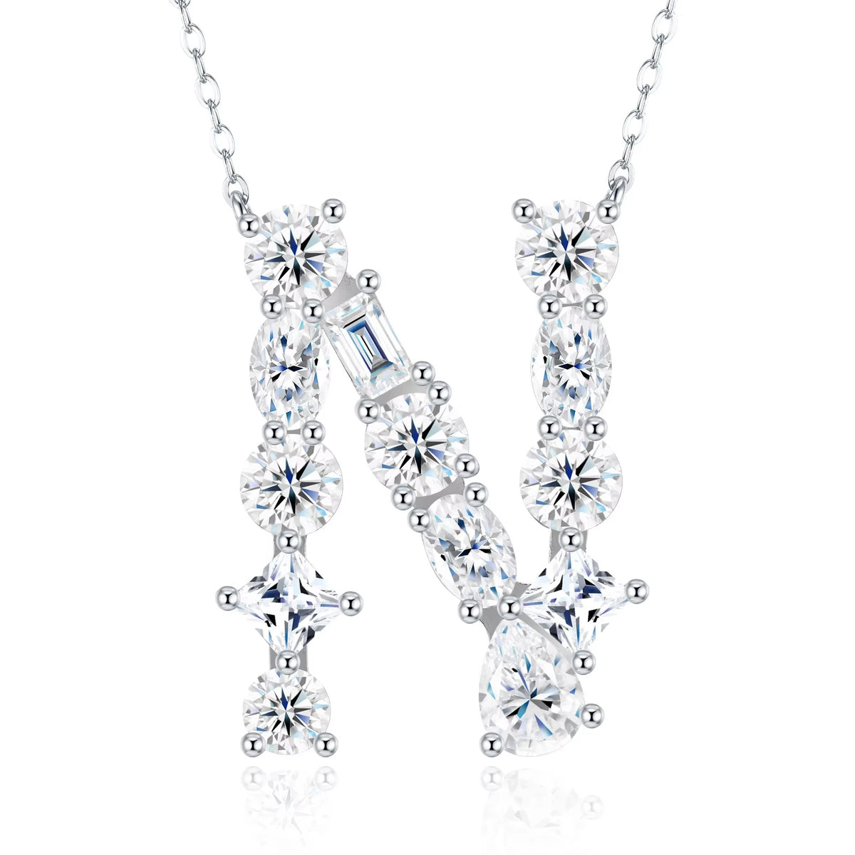 Moissanite Initial Necklace
