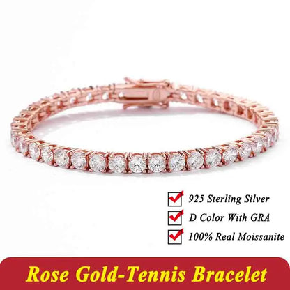 Moisssanite Tennis Bracelet - 925 Sterling Silver