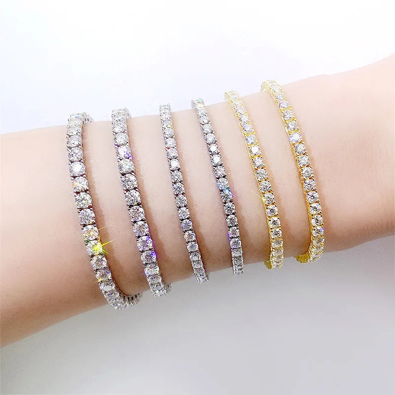 Moisssanite Tennis Bracelet - 925 Sterling Silver