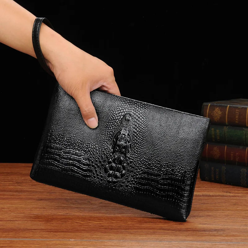 Crocodile Clutch – Embossed Leather Bag