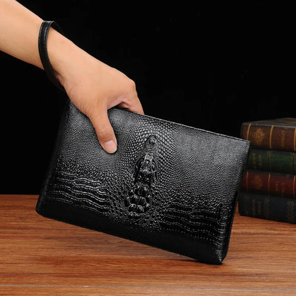 Crocodile Clutch – Embossed Leather Bag