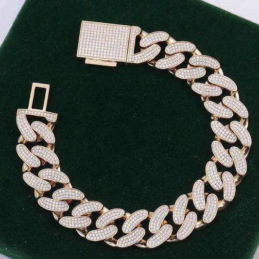 Solid Gold 15mm Cuban Link Bracelet
