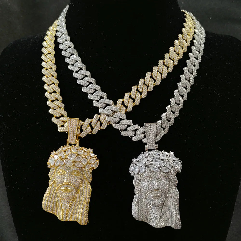 Iced Out Jesus Piece - 14MM Cuban Chain