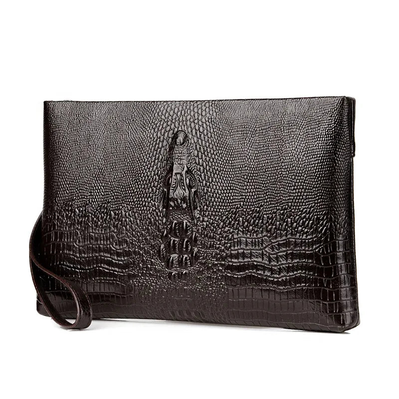 Crocodile Clutch – Embossed Leather Bag