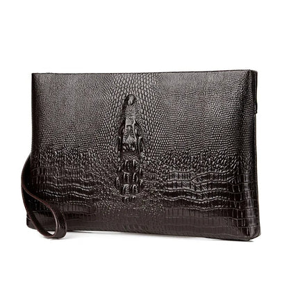 Crocodile Clutch – Embossed Leather Bag