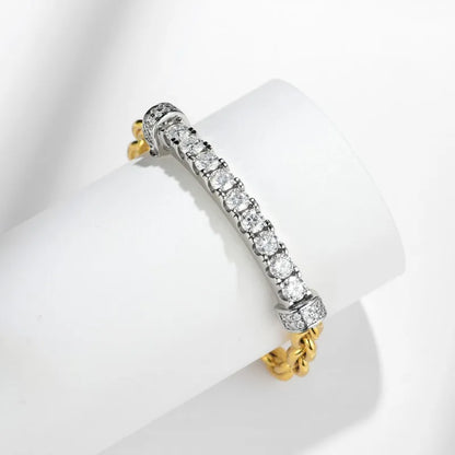 Diamant & Chain Bracelet - 925 Sterling Silver