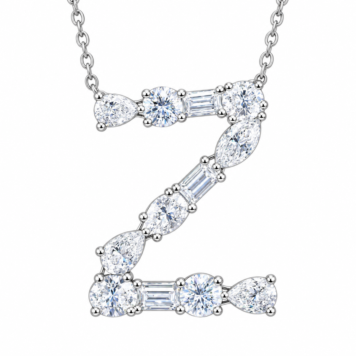 Moissanite Initial Necklace