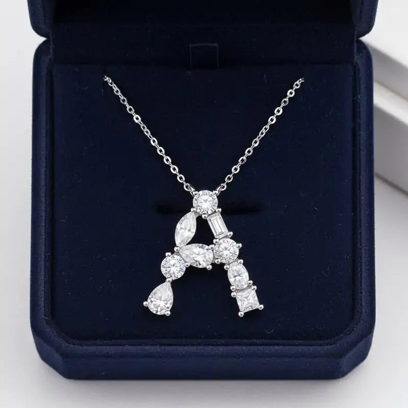 Moissanite Initial Necklace