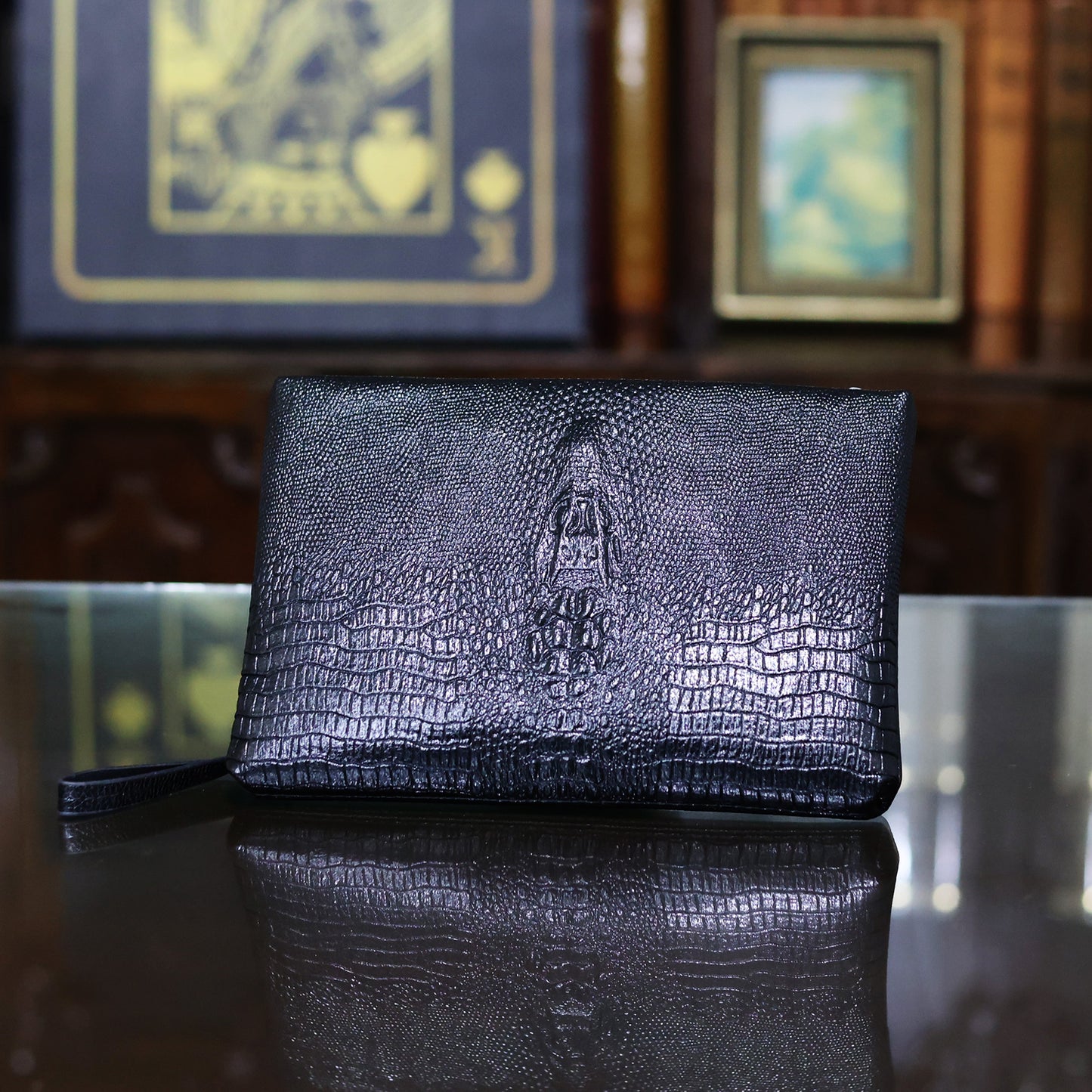 Crocodile Clutch – Embossed Leather Bag